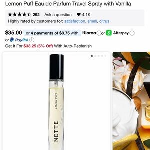 Nette Lemon Puff Eau de Parfum Travel Spray with Vanilla  NWT IN BOX